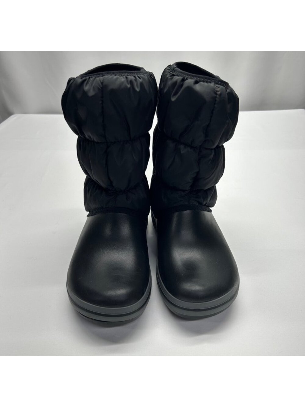 Crocs Womens Black Puffer Winter Boots W8 Insulated Waterproof Rubber Sole